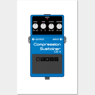 Boss CS-3 Compression Sustainer Guitar Effect Pedal Posters and Art